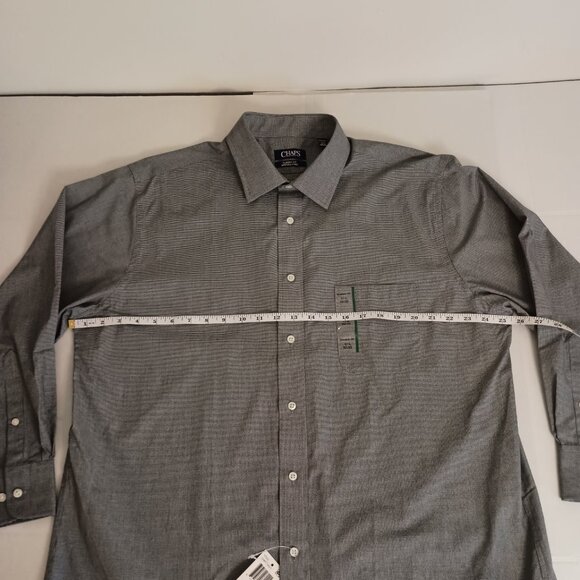 Chaps Men’s Black White Check Classic Fit Button Down Shirt Size 17.5 32/33 NWT - Picture 12 of 16